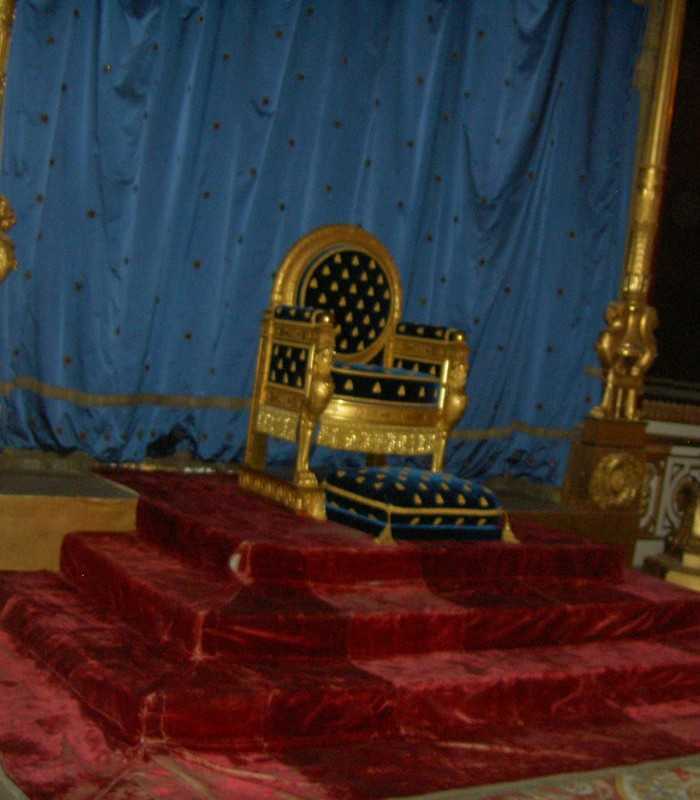 Napoleon’s throne at Fontainebleau Castle viewed during a private tour from Paris