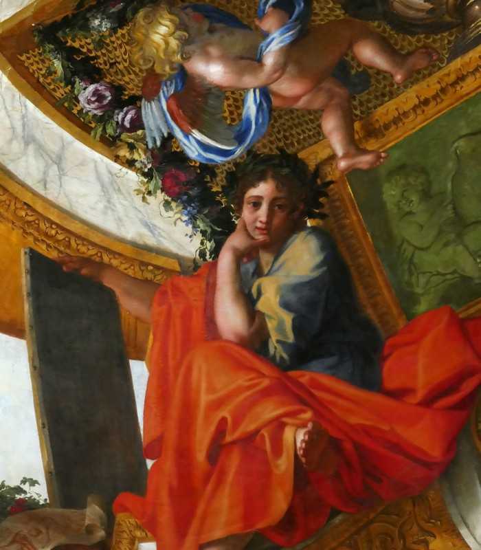 Exclusive private tour of Vaux-le-Vicomte highlighting ornate painting details in the château’s interior