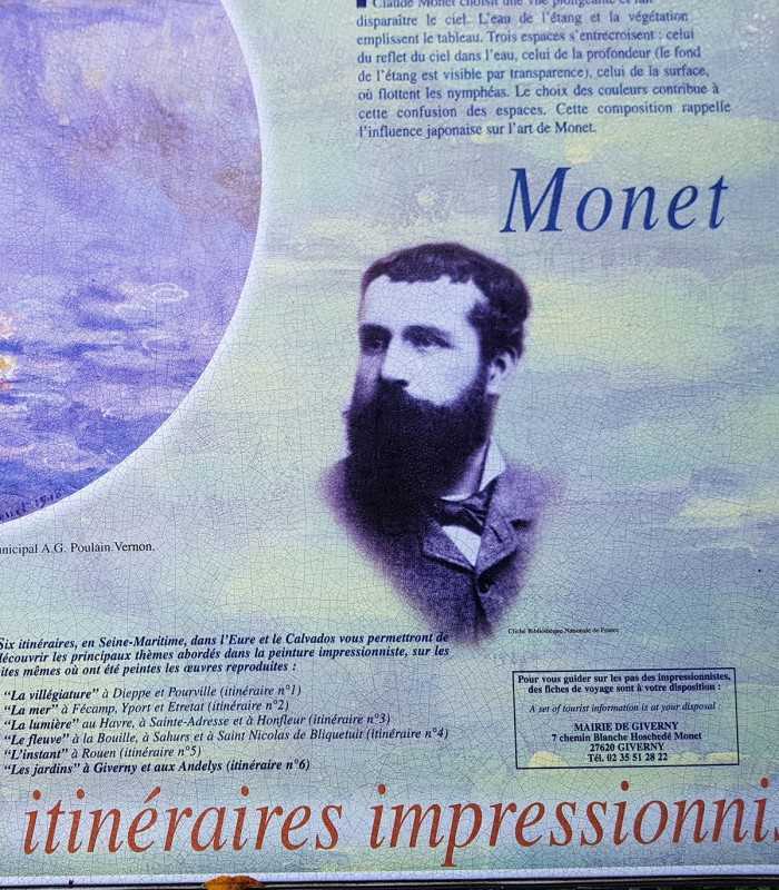 Biographical portrait of Claude Monet in Giverny during a private tour.