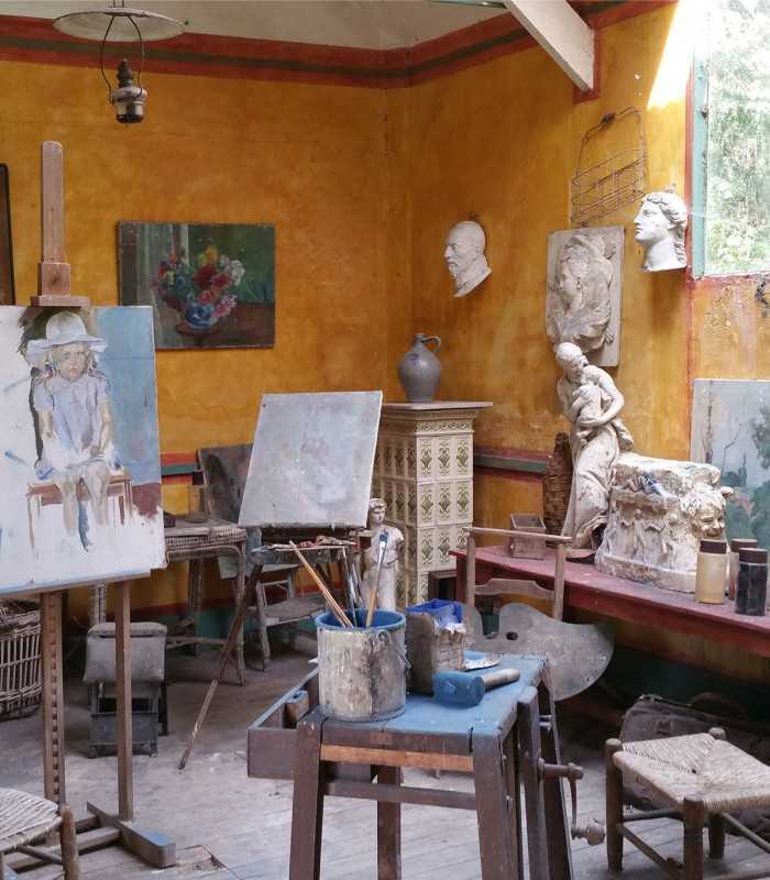 Inner workshop of artist who lived during Van Gogh and Monet times showcased during a private tour in Giverny