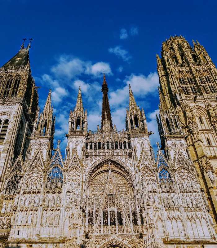 Rouen Cathedral façade, painted by Monet, visited during a private Rouen & Honfleur day trip from Paris.