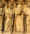 Close-up of statues depicting saints on a private guided tour in Chartres