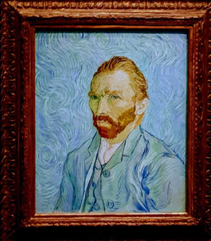 Van Gogh’s self-portrait displayed at the Musée d’Orsay in Paris during a private guided tour.